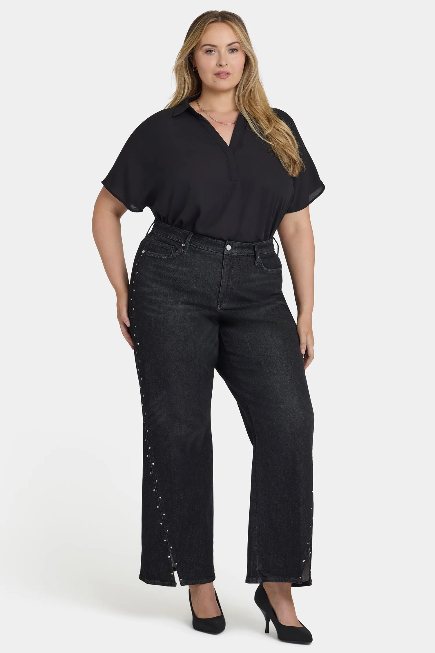 Teresa Wide Leg Jeans In Plus Size - French Nightfall sold by NYDJ