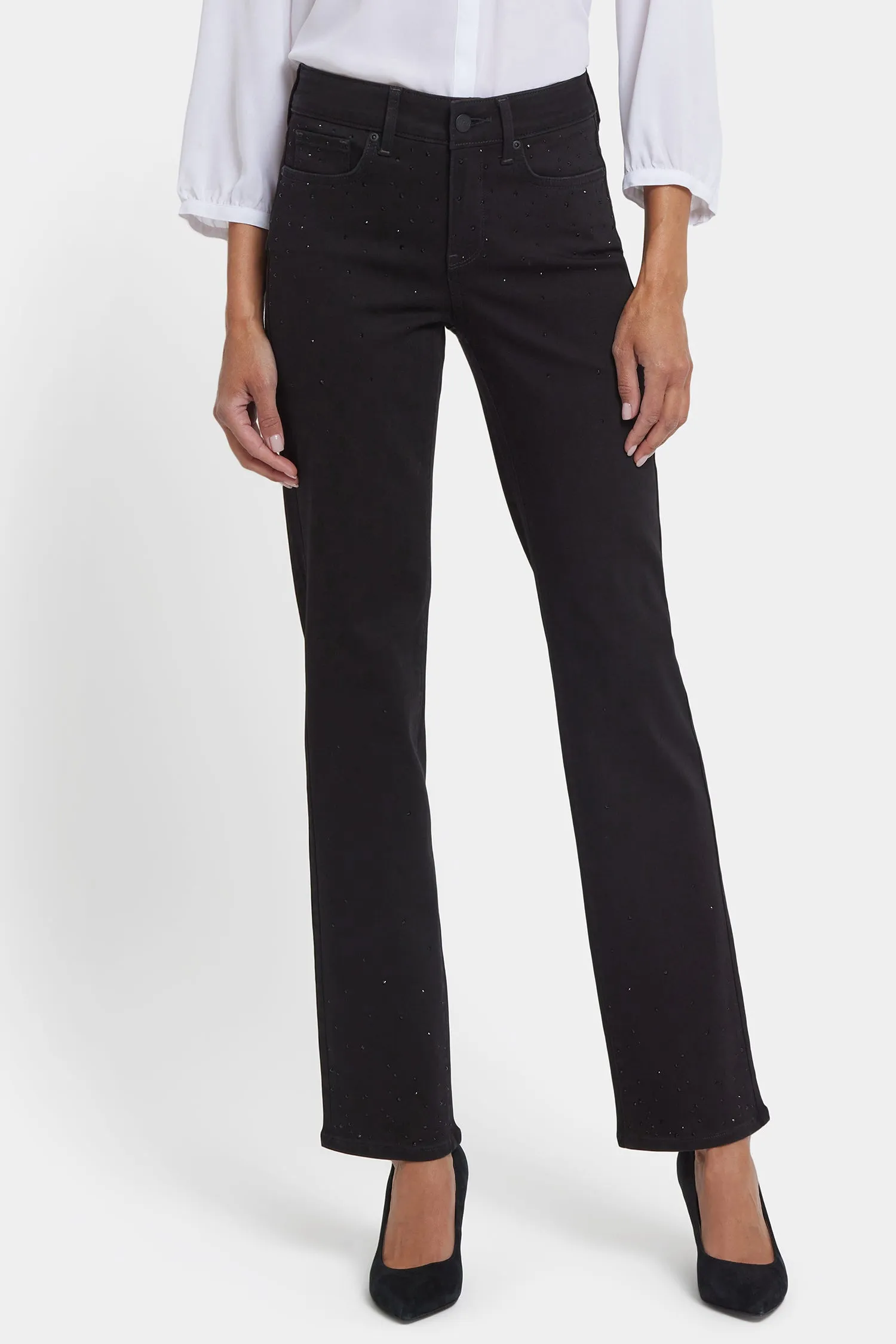 Marilyn Straight Jeans In Petite - Black Rinse sold by NYDJ product image thumbnail 4