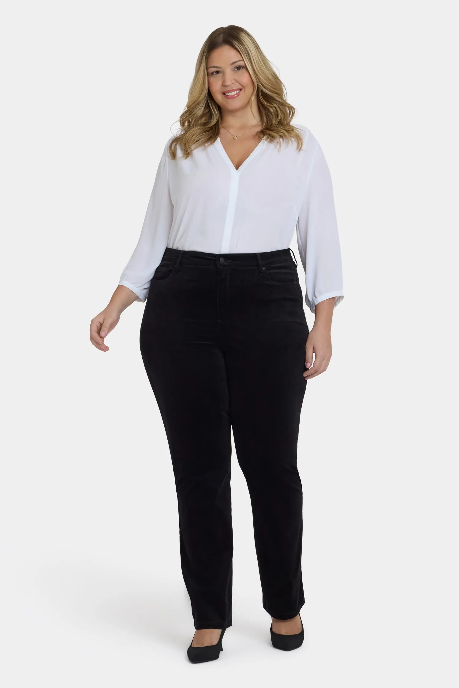 Marilyn Straight Pants In Plus Size - Black sold by NYDJ