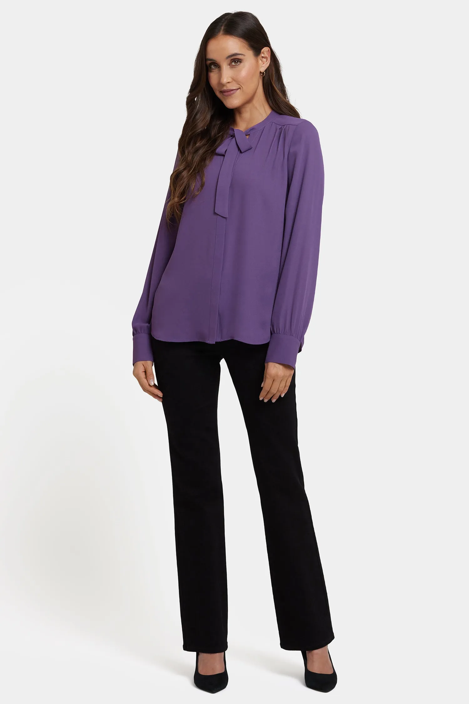Tie-Neck Blouse - Grape Royale sold by NYDJ product image thumbnail 4