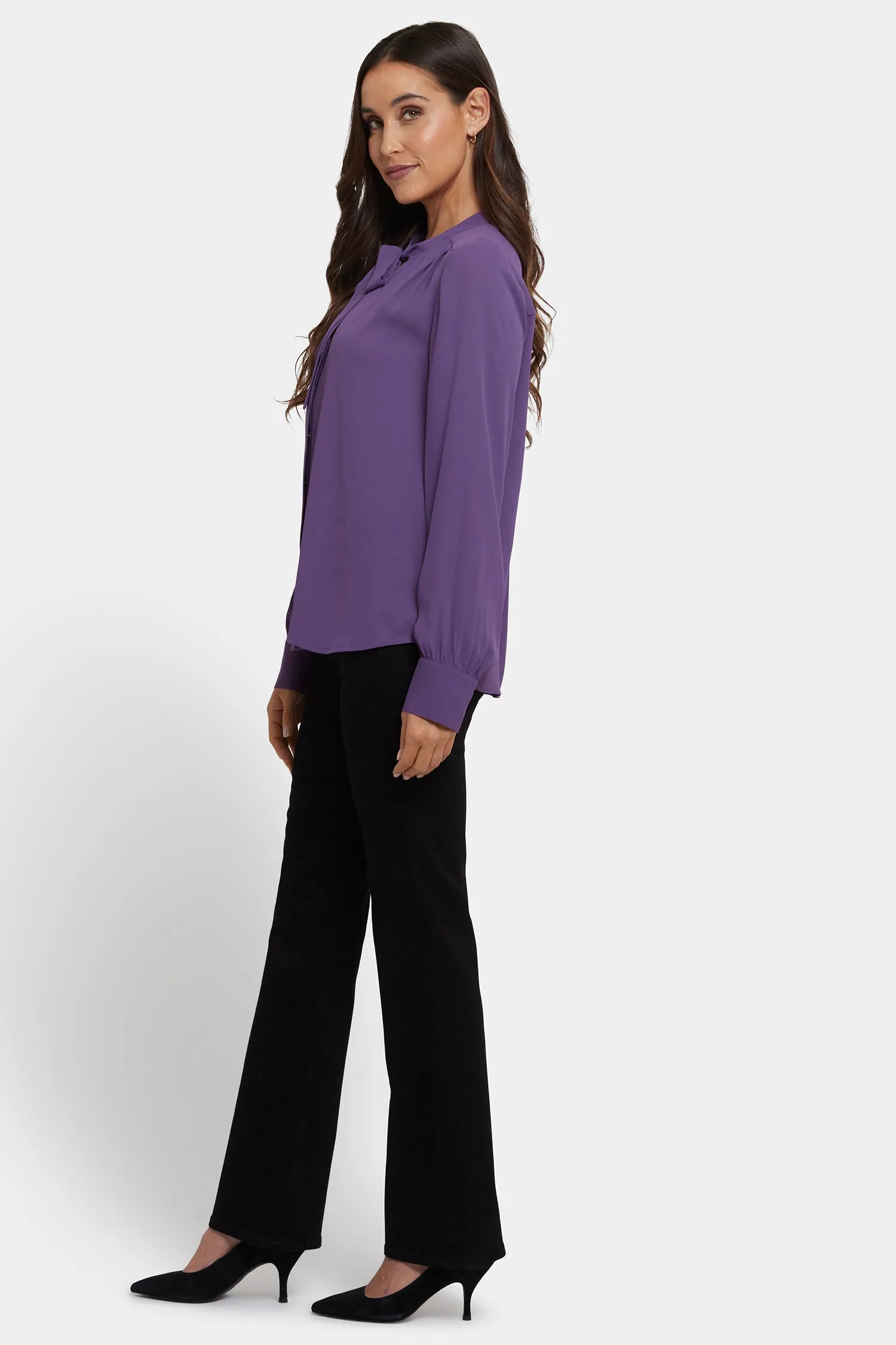 Tie-Neck Blouse - Grape Royale sold by NYDJ product image thumbnail 3