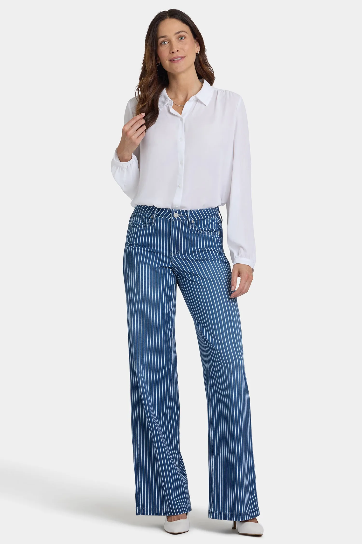 Teresa Wide Leg Jeans - Marseille Stripe sold by NYDJ