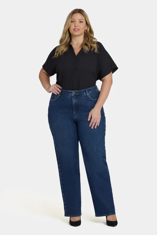 Brooke Loose Straight Jeans In Plus Size - Louvre Sapphire sold by NYDJ