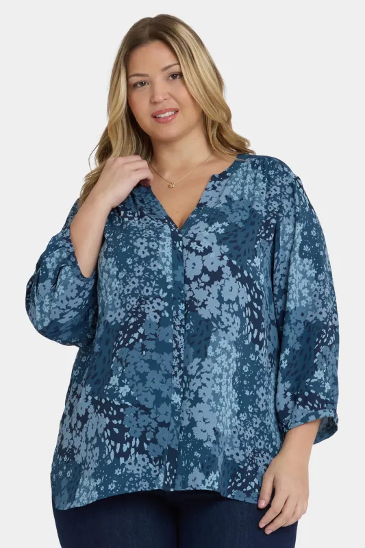 Pintuck Blouse In Plus Size - Belleville sold by NYDJ