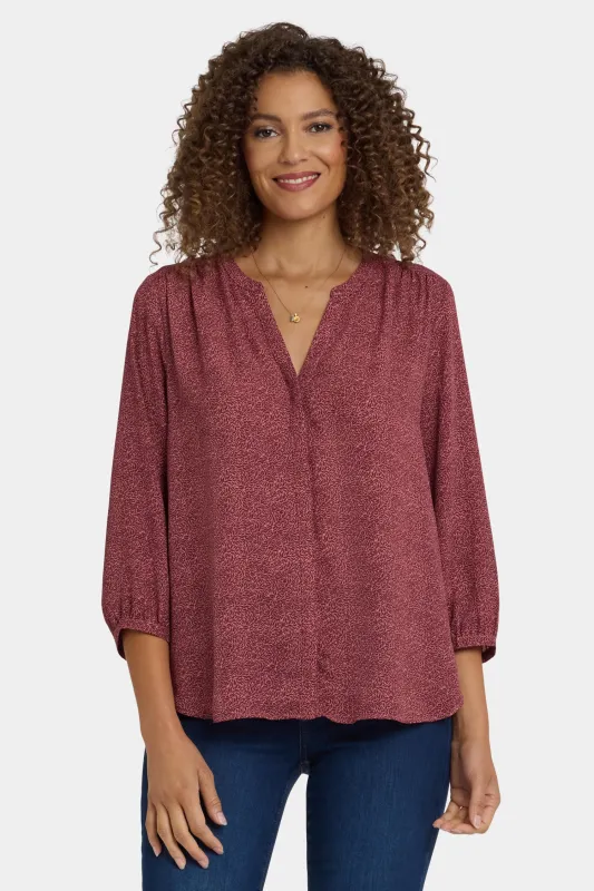 Pintuck Blouse - Vine Grove sold by NYDJ