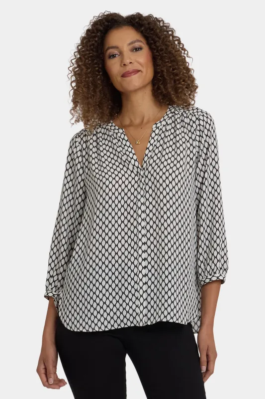Pintuck Blouse - Gervais Geo sold by NYDJ