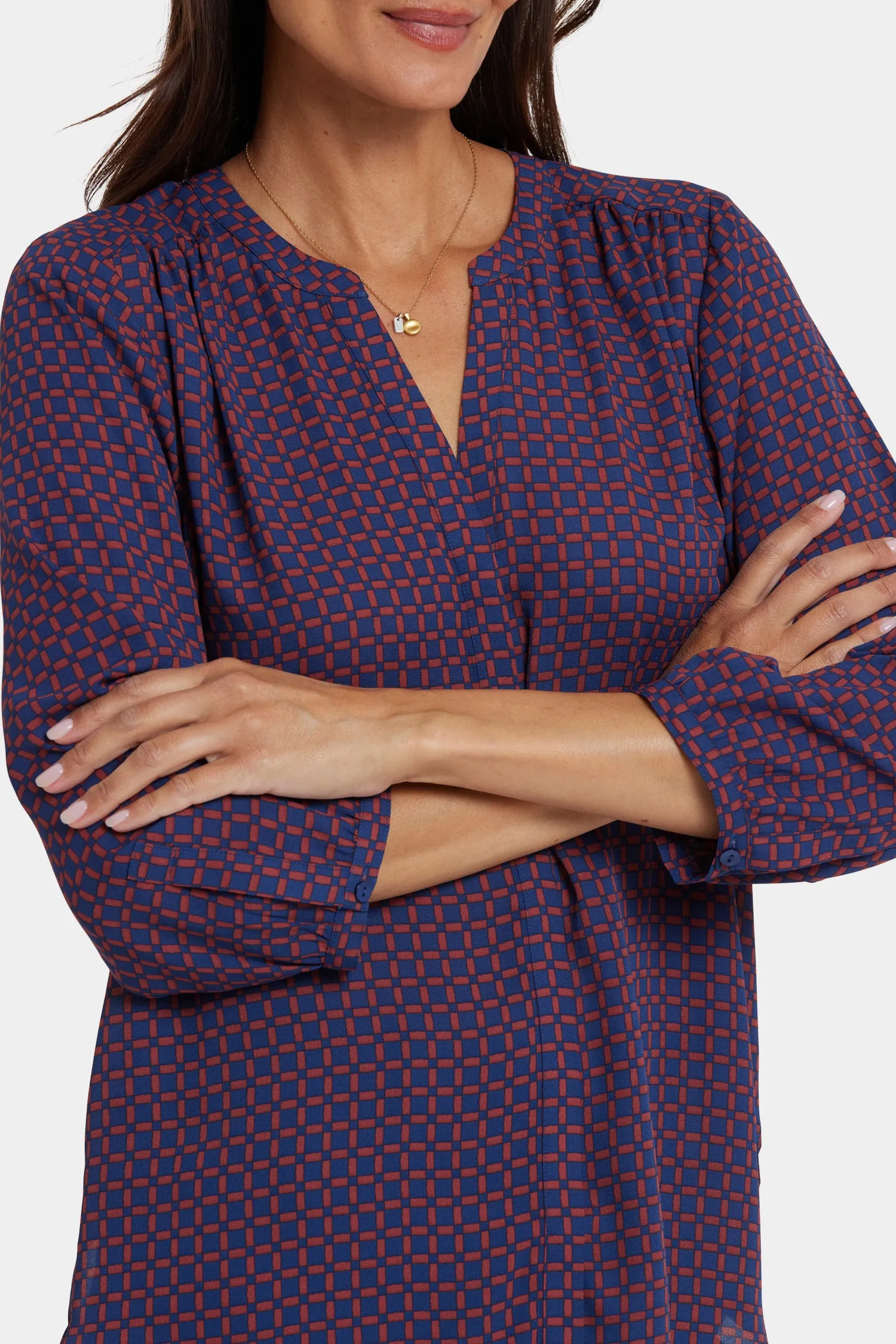 Pintuck Blouse - Carnelian Geo sold by NYDJ product image thumbnail 2