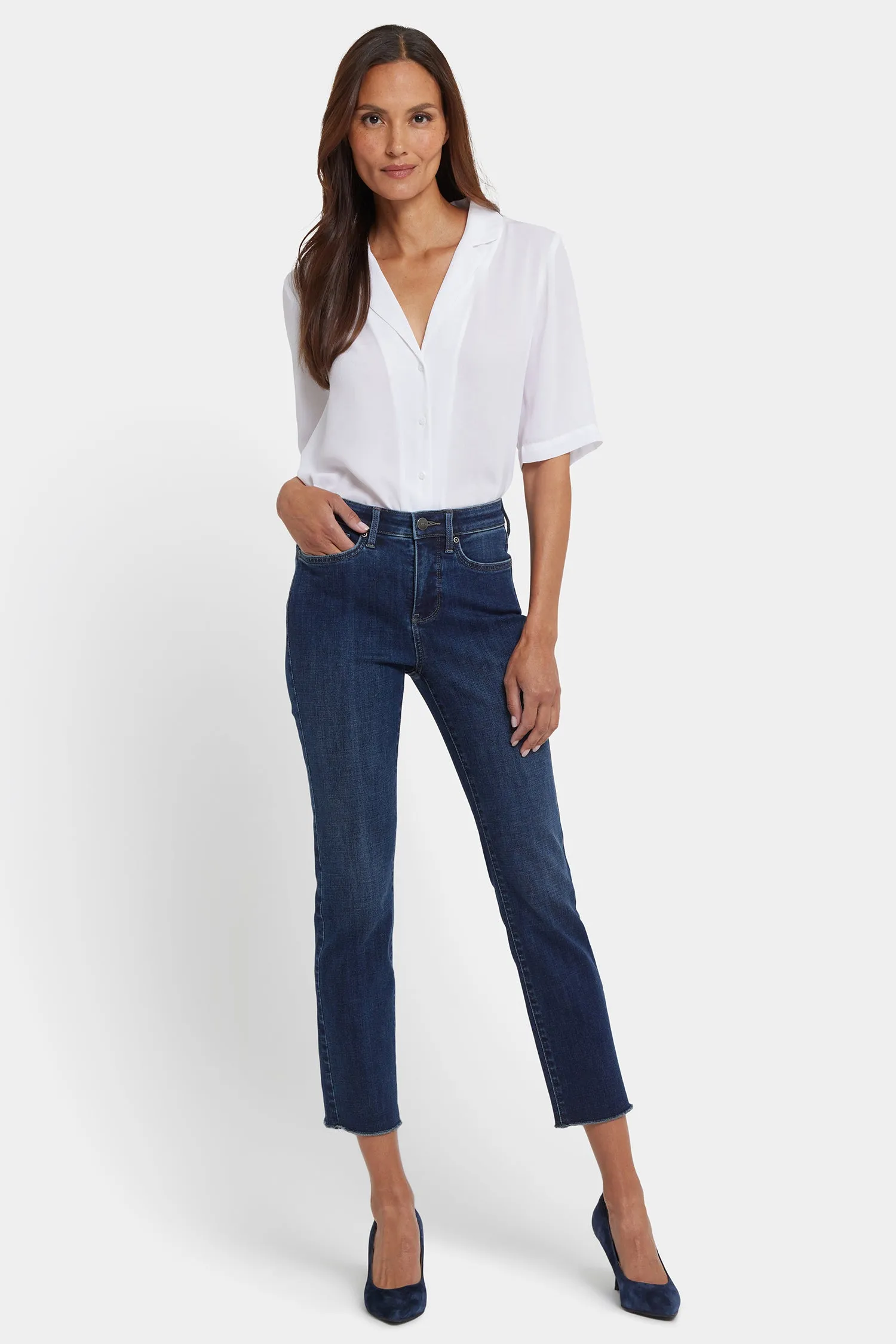 Sheri Slim Ankle Jeans In Petite - Louvre Sapphire sold by NYDJ
