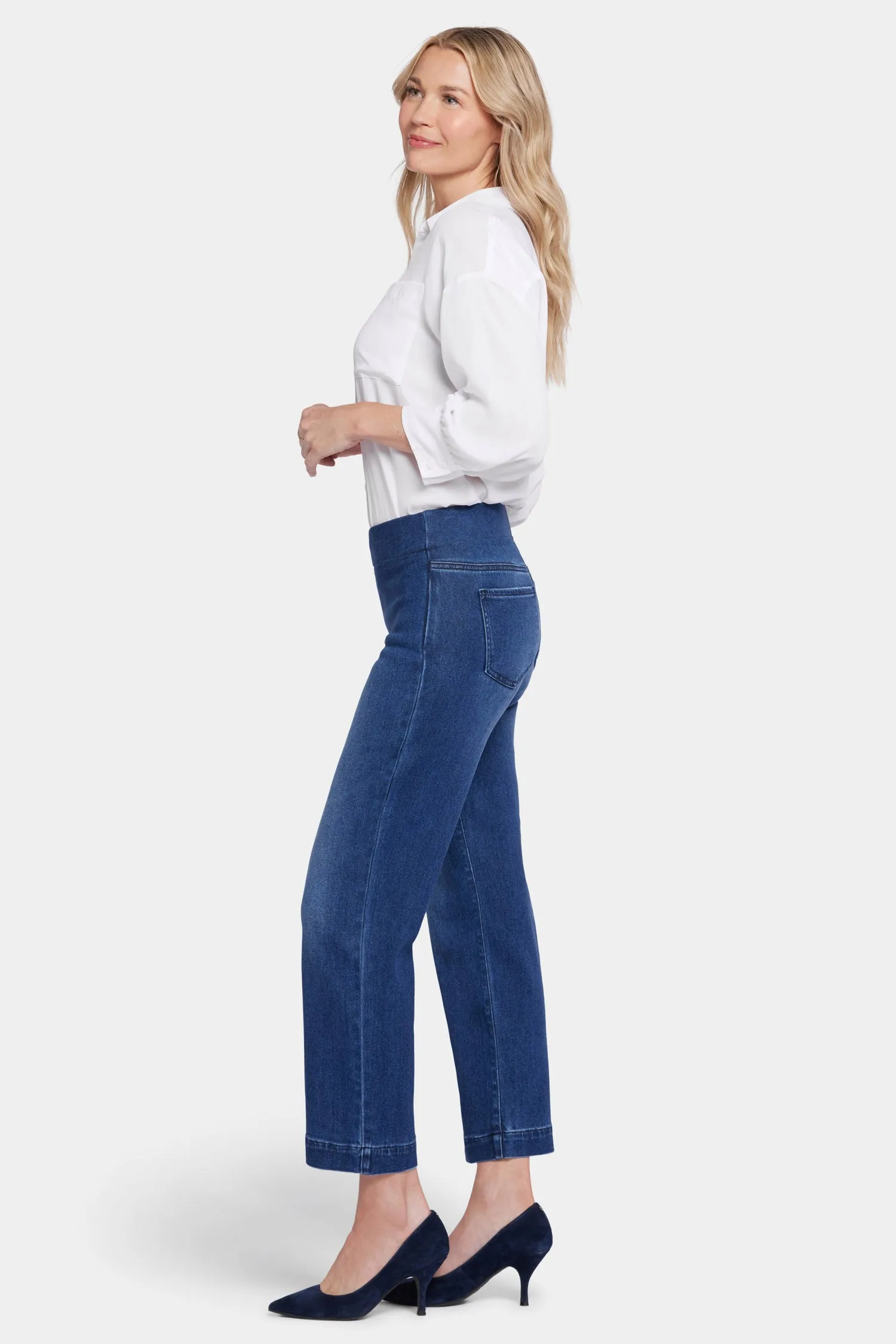 Bailey Relaxed Straight Ankle Pull-On Jeans In Petite - Mission Blue sold by NYDJ product image thumbnail 5