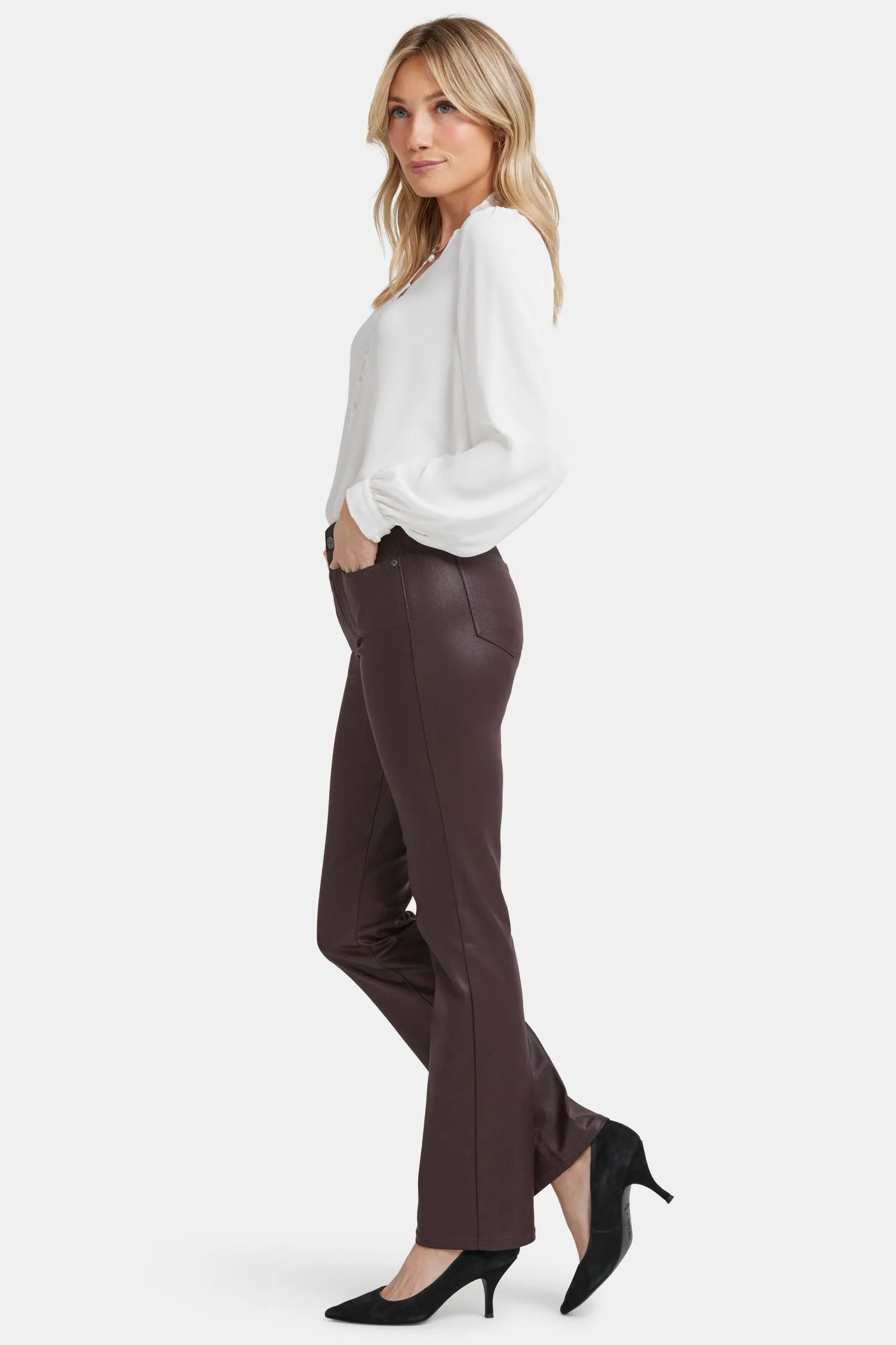 Coated Marilyn Straight Jeans In Petite - Cordovan Coated sold by NYDJ product image thumbnail 5