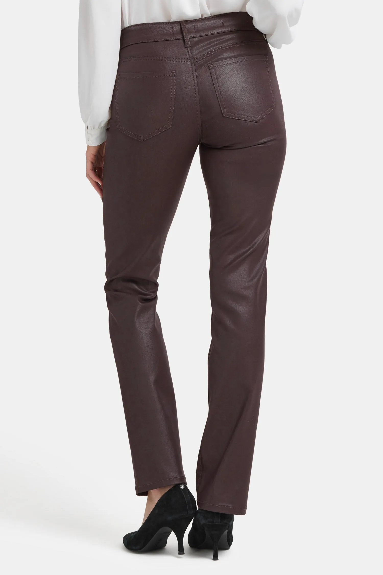 Coated Marilyn Straight Jeans In Petite - Cordovan Coated sold by NYDJ product image thumbnail 2