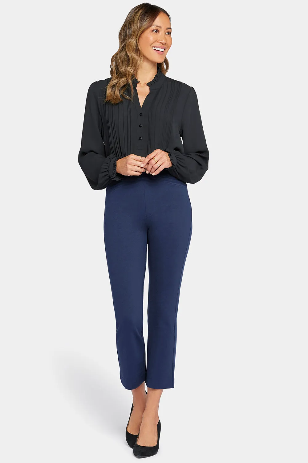 Pull-On Straight Crop Pants - Oxford Navy sold by NYDJ product image thumbnail 4