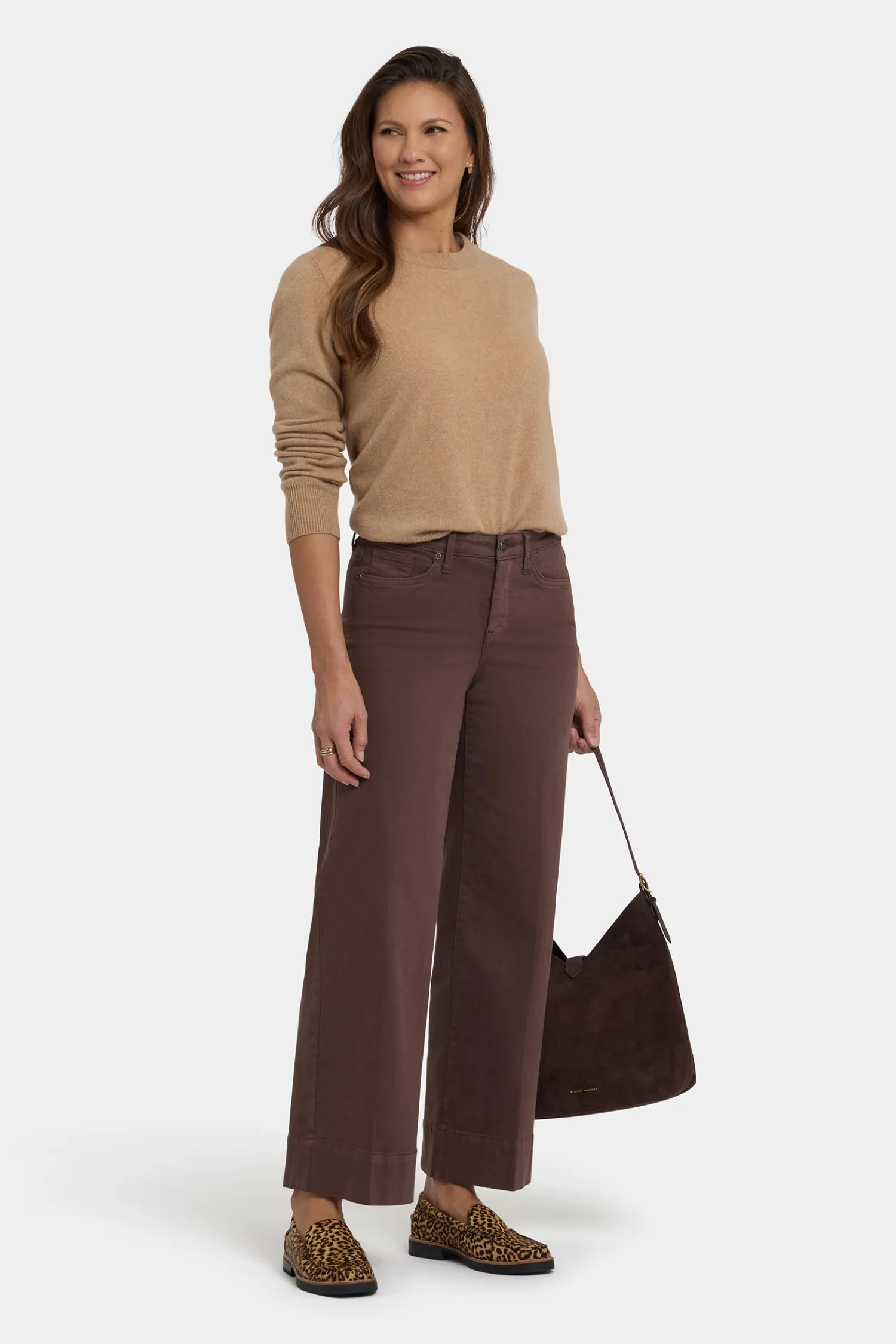 Teresa Wide Leg Ankle Jeans - Coffee Bean sold by NYDJ
