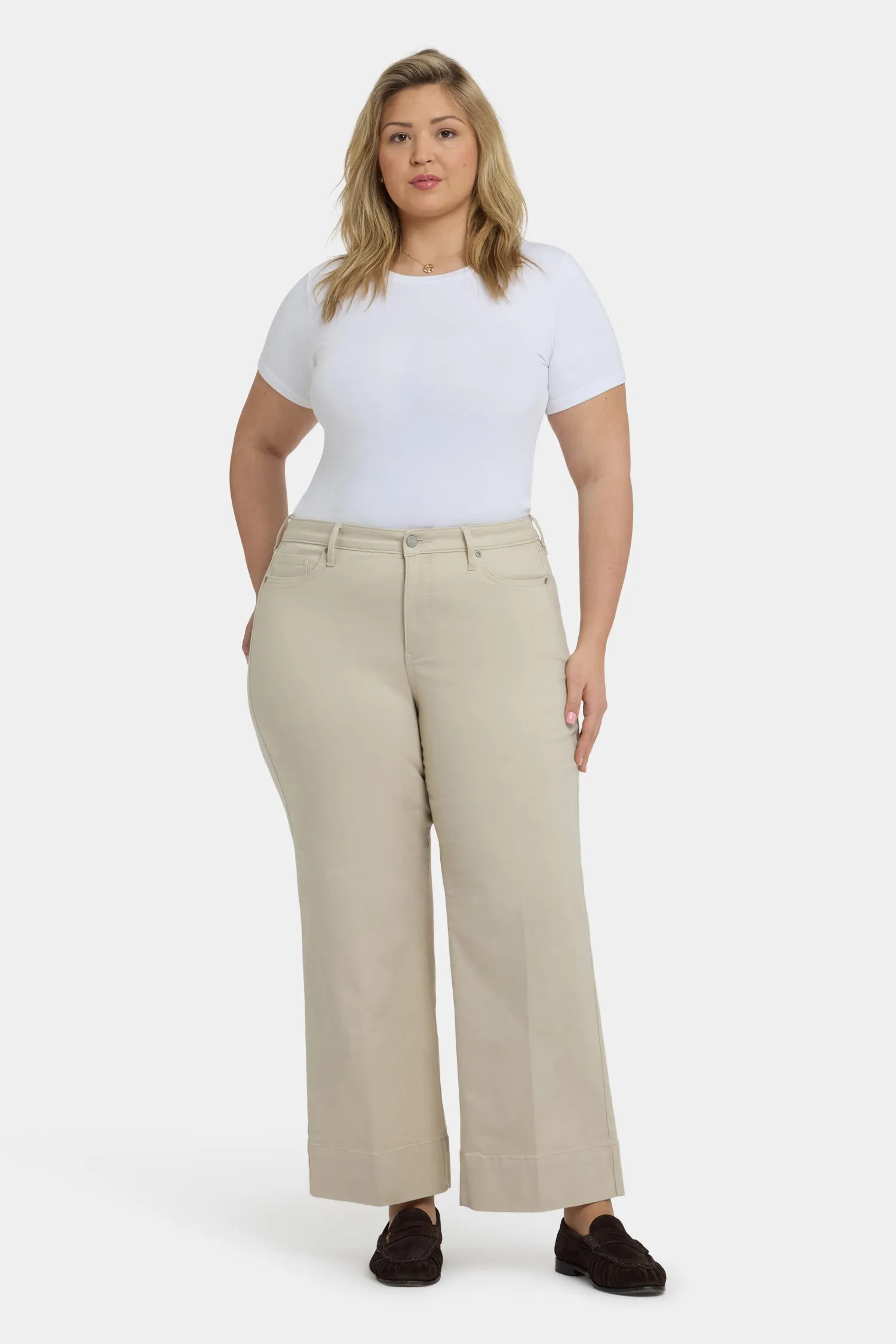 Teresa Wide Leg Ankle Jeans In Plus Size - Feather sold by NYDJ