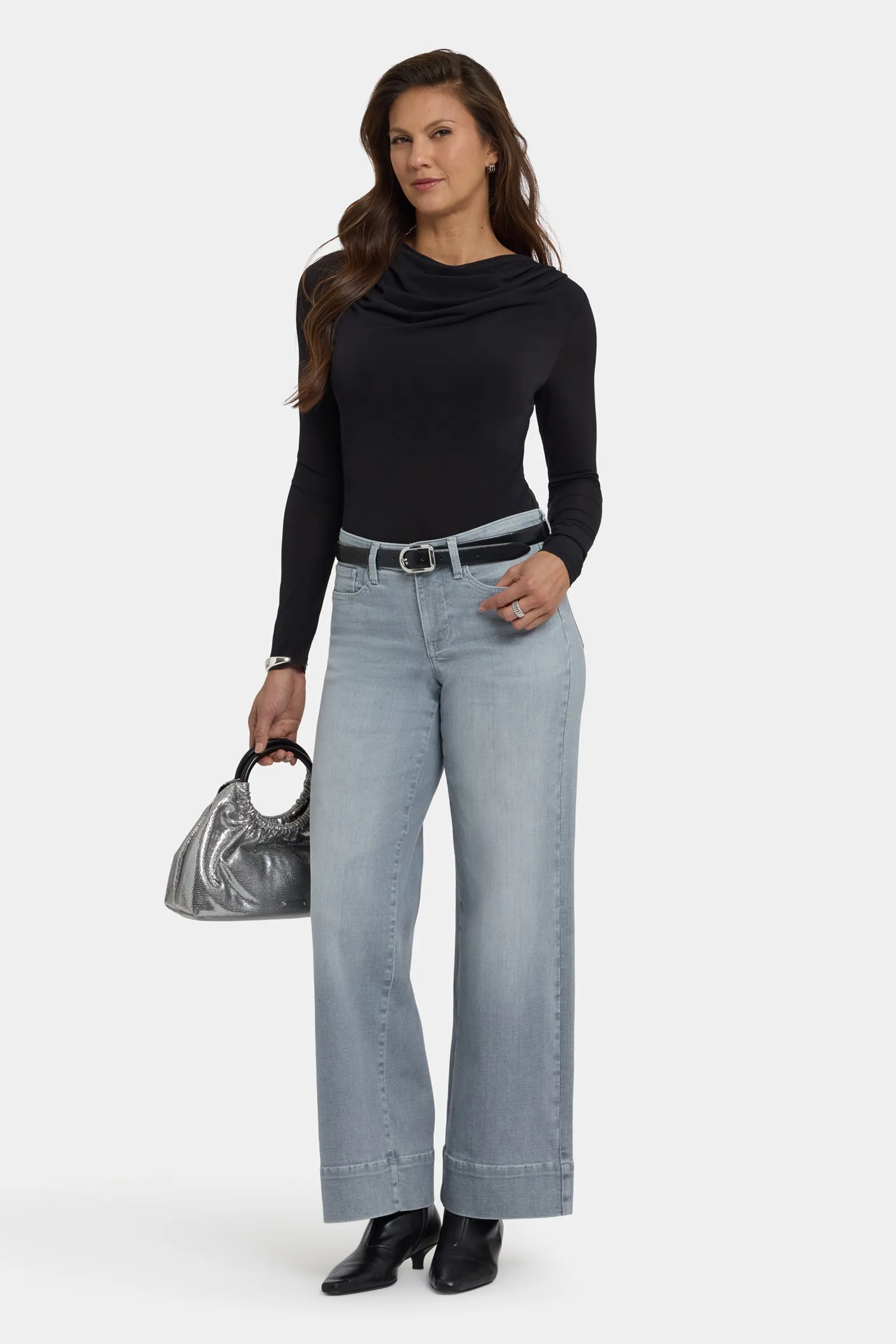 Teresa Wide Leg Ankle Jeans - Silver Eiffel sold by NYDJ