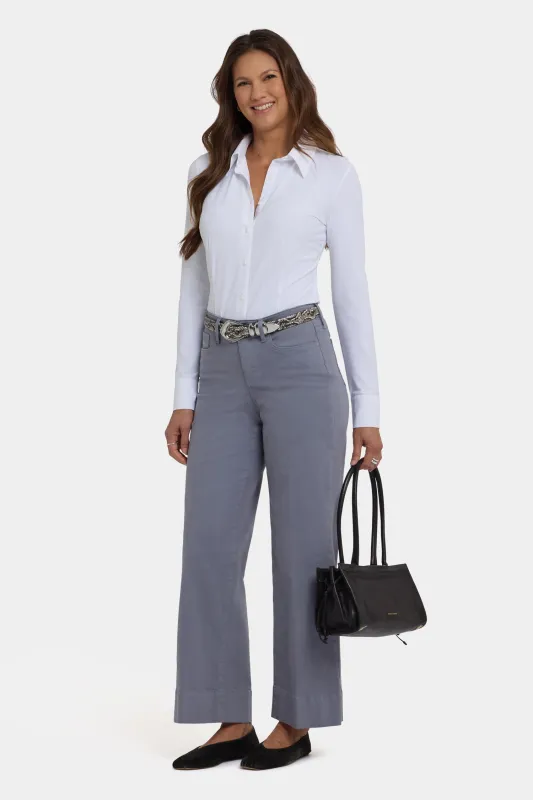 Teresa Wide Leg Ankle Jeans - Shadow Blue sold by NYDJ