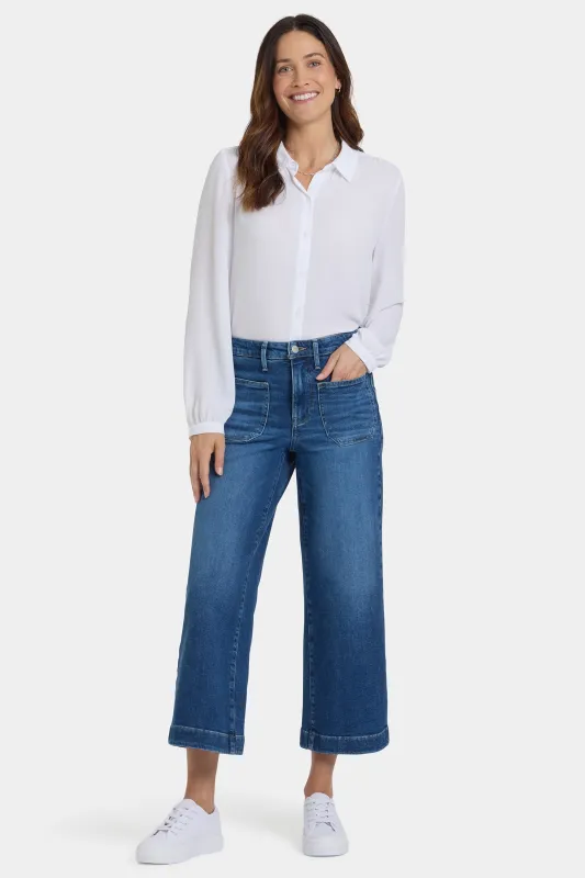 Teresa Wide Leg Ankle Jeans In Petite - Opera Blue sold by NYDJ