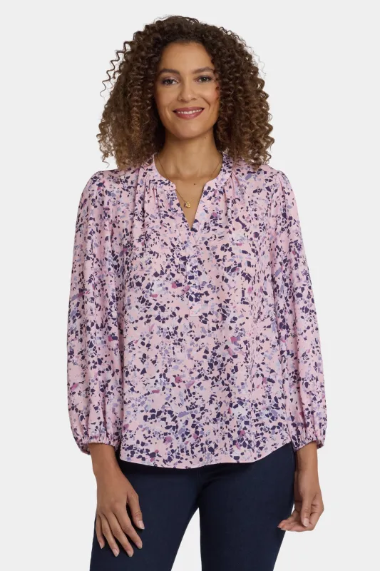 Puff Sleeved Popover Top - Parc Monceau sold by NYDJ