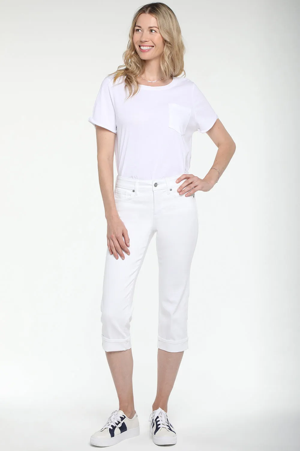 Marilyn Straight Crop Jeans In Petite - Optic White sold by NYDJ product image thumbnail 4