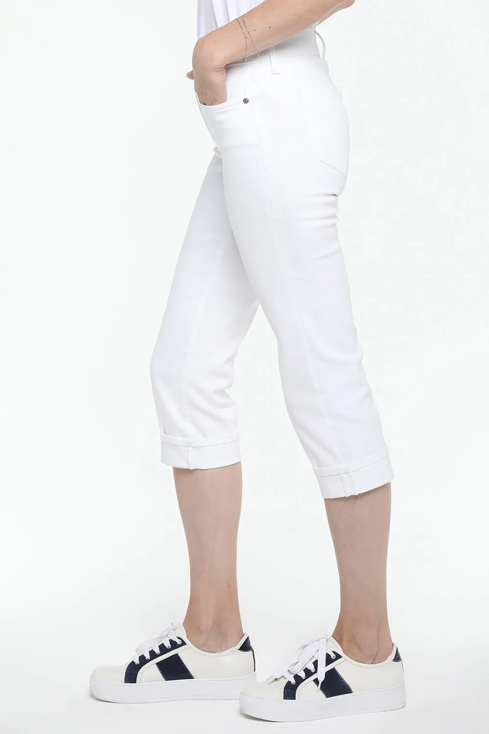 Marilyn Straight Crop Jeans In Petite - Optic White sold by NYDJ product image thumbnail 3