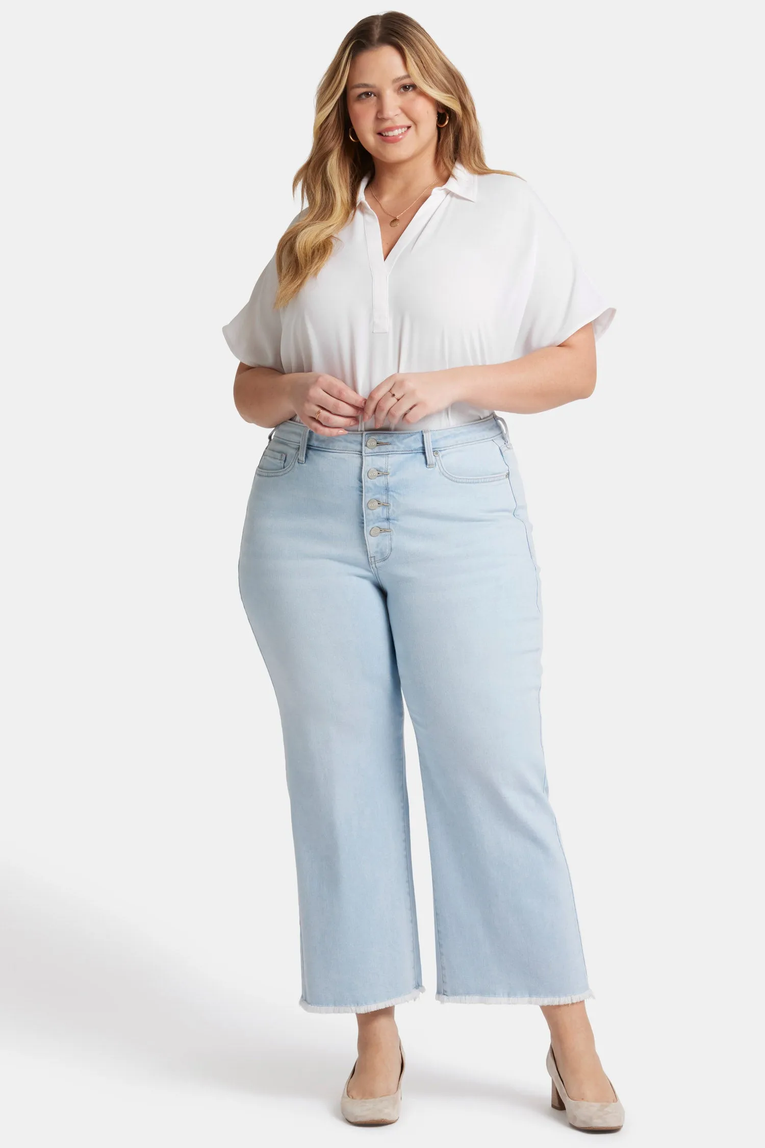 Teresa Wide Leg Ankle Jeans In Plus Size - Oceanfront sold by NYDJ product image thumbnail 4