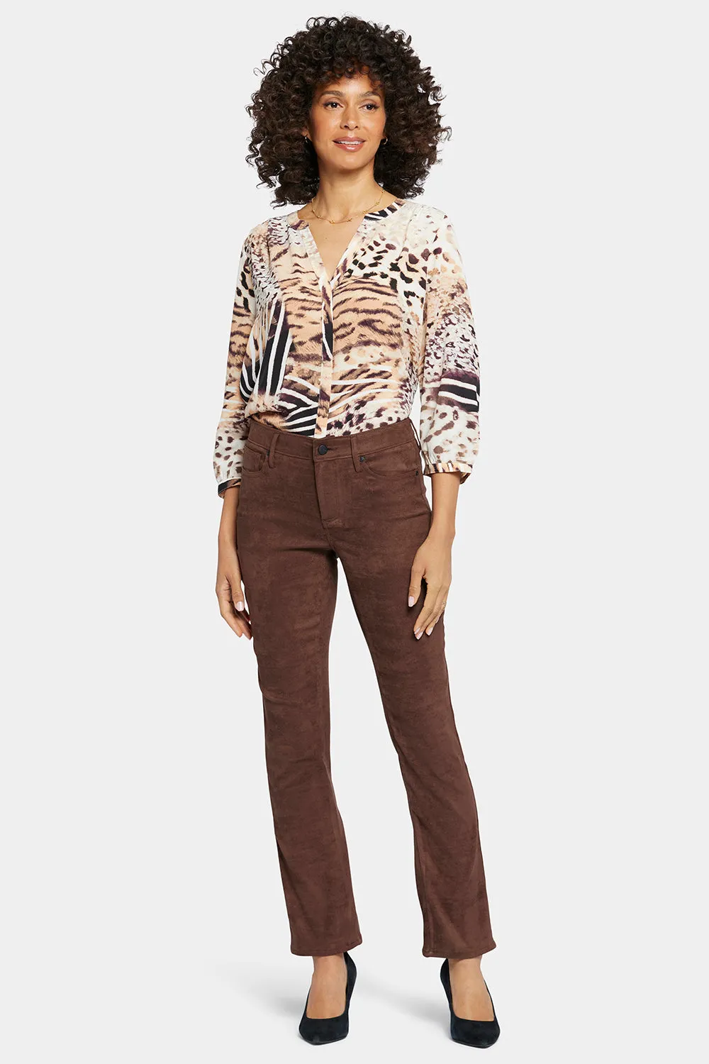 Sheri Slim Pants In Petite - Dark Chocolate sold by NYDJ product image thumbnail 4