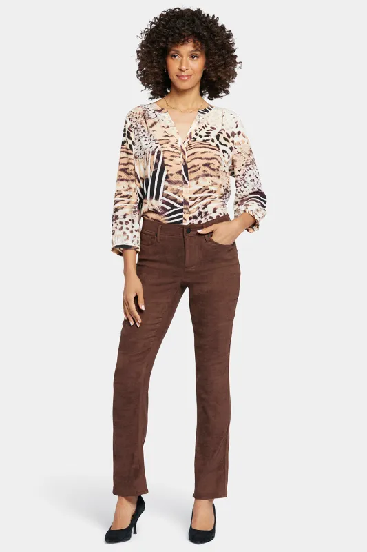 Sheri Slim Pants In Petite - Dark Chocolate sold by NYDJ