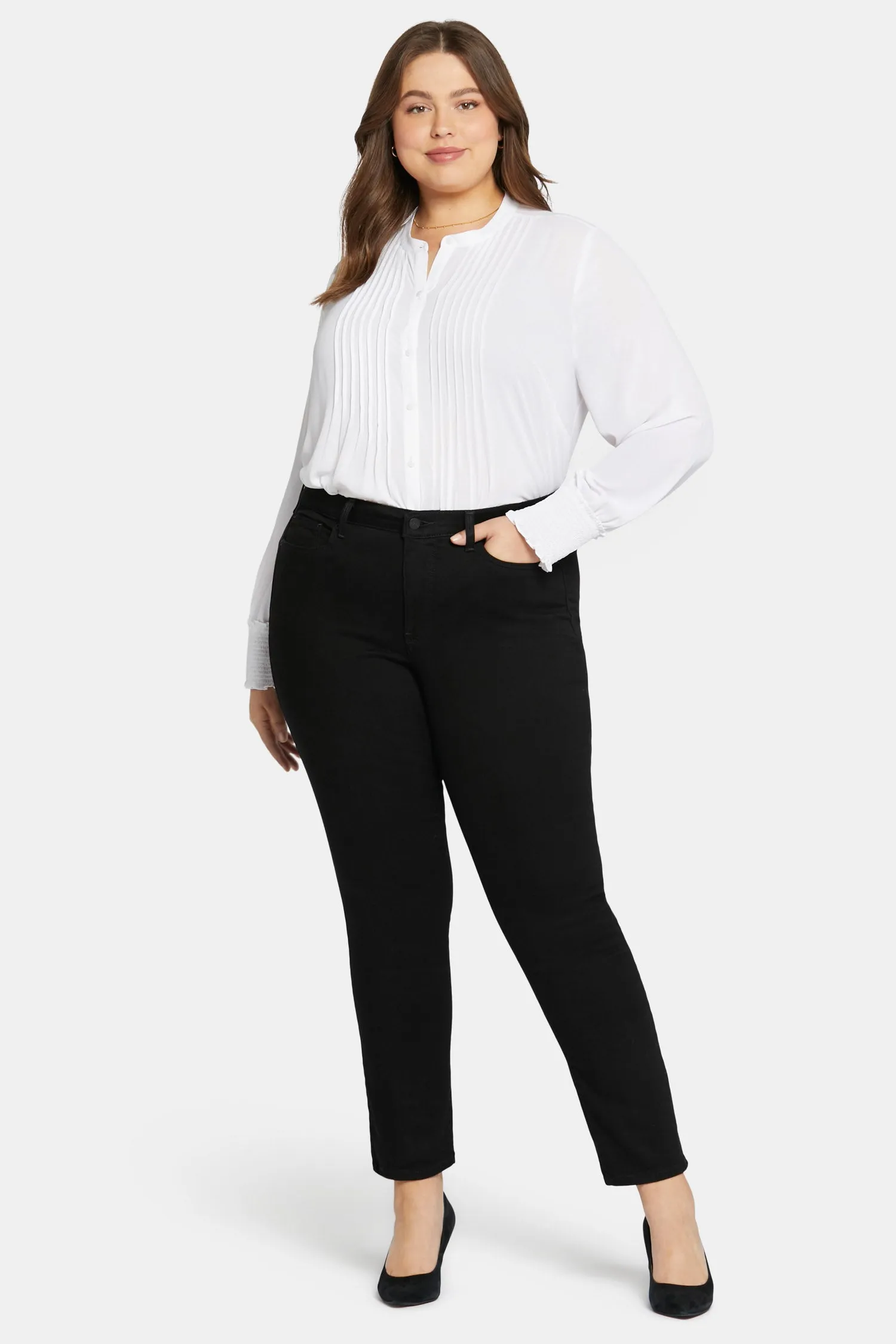 Sheri Slim Jeans In Plus Size - Black sold by NYDJ