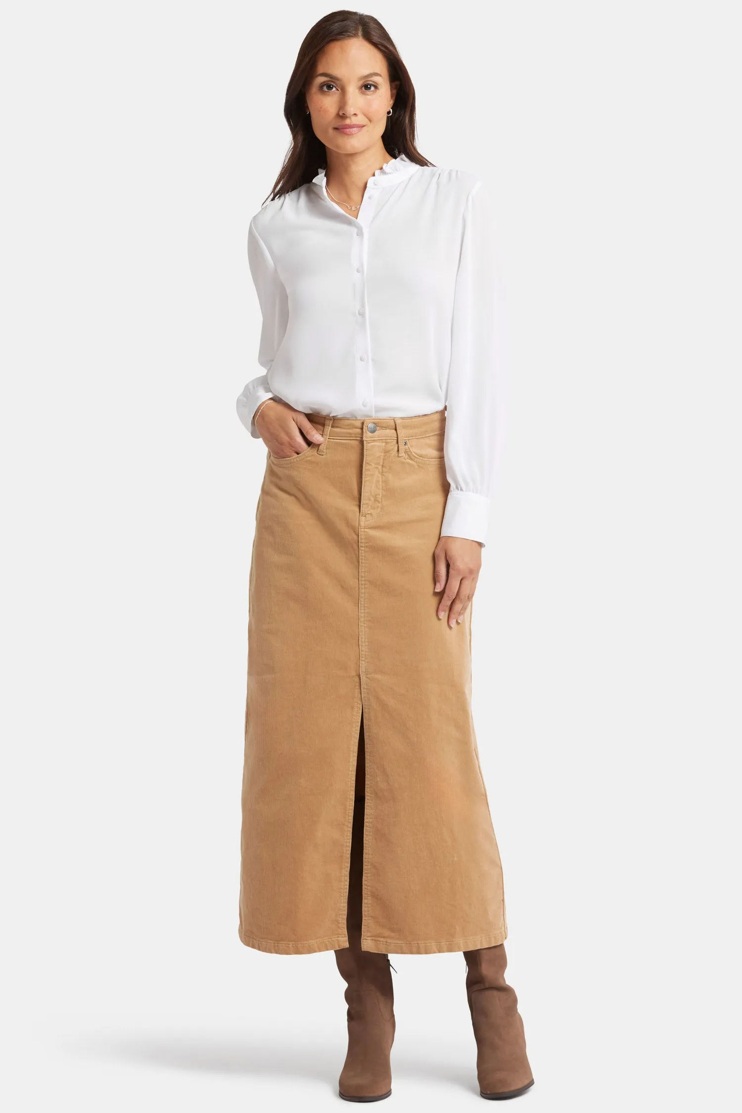 High Rise Long Skirt - Sand Dune sold by NYDJ
