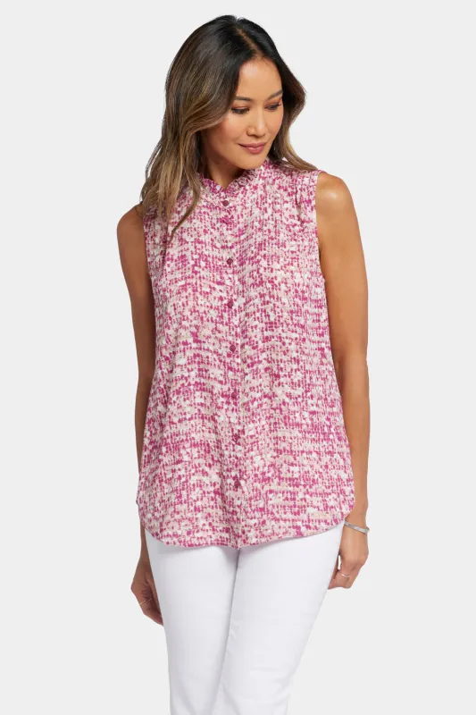 Sleeveless Ruffle Neck Blouse - Pink Moon sold by NYDJ