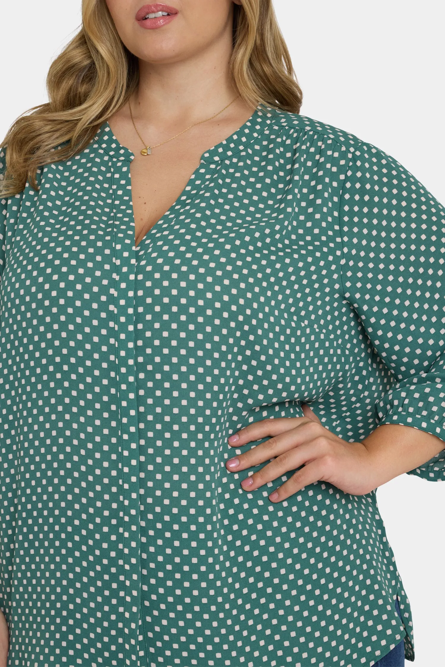 Pintuck Blouse In Plus Size - Adeline Dots sold by NYDJ product image thumbnail 5