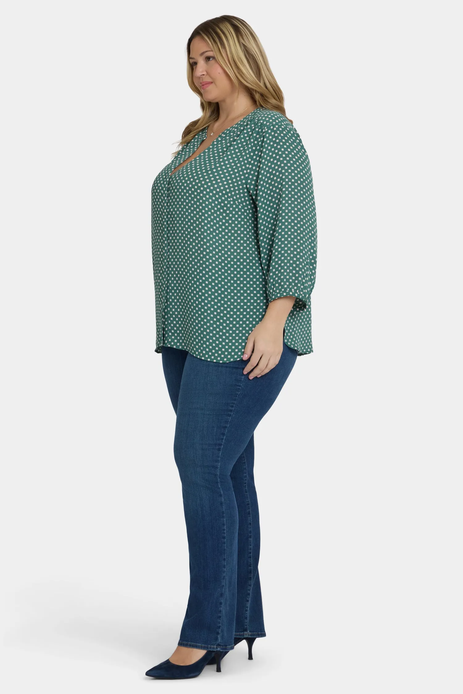 Pintuck Blouse In Plus Size - Adeline Dots sold by NYDJ product image thumbnail 3