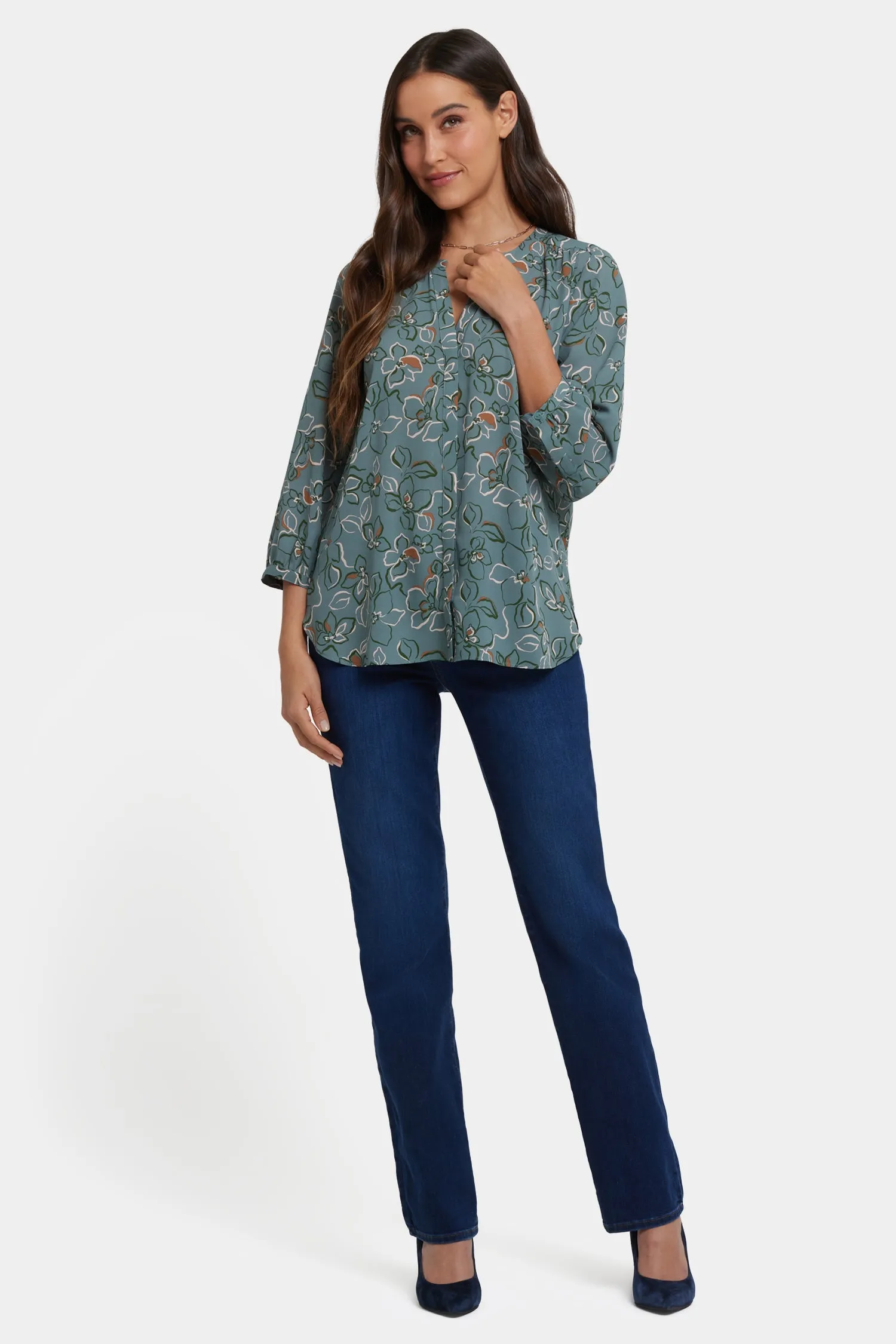 Pintuck Blouse - La Floraison sold by NYDJ product image thumbnail 5