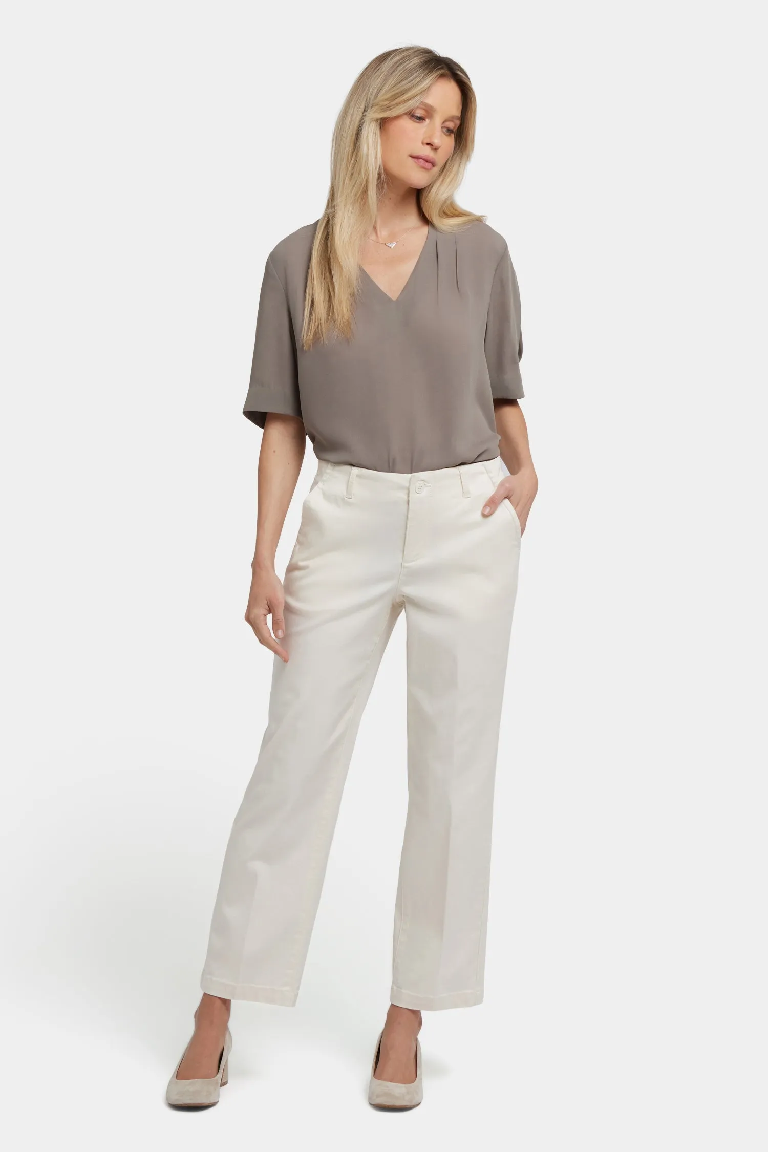 Marilyn Straight Ankle Pants - Ivory sold by NYDJ