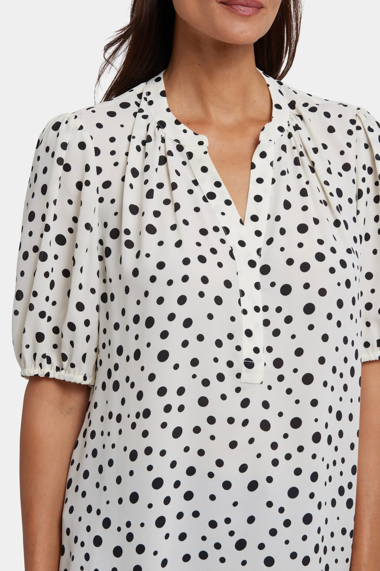 Short Puff Sleeved Popover Top - Josephine Dots sold by NYDJ product image thumbnail 5