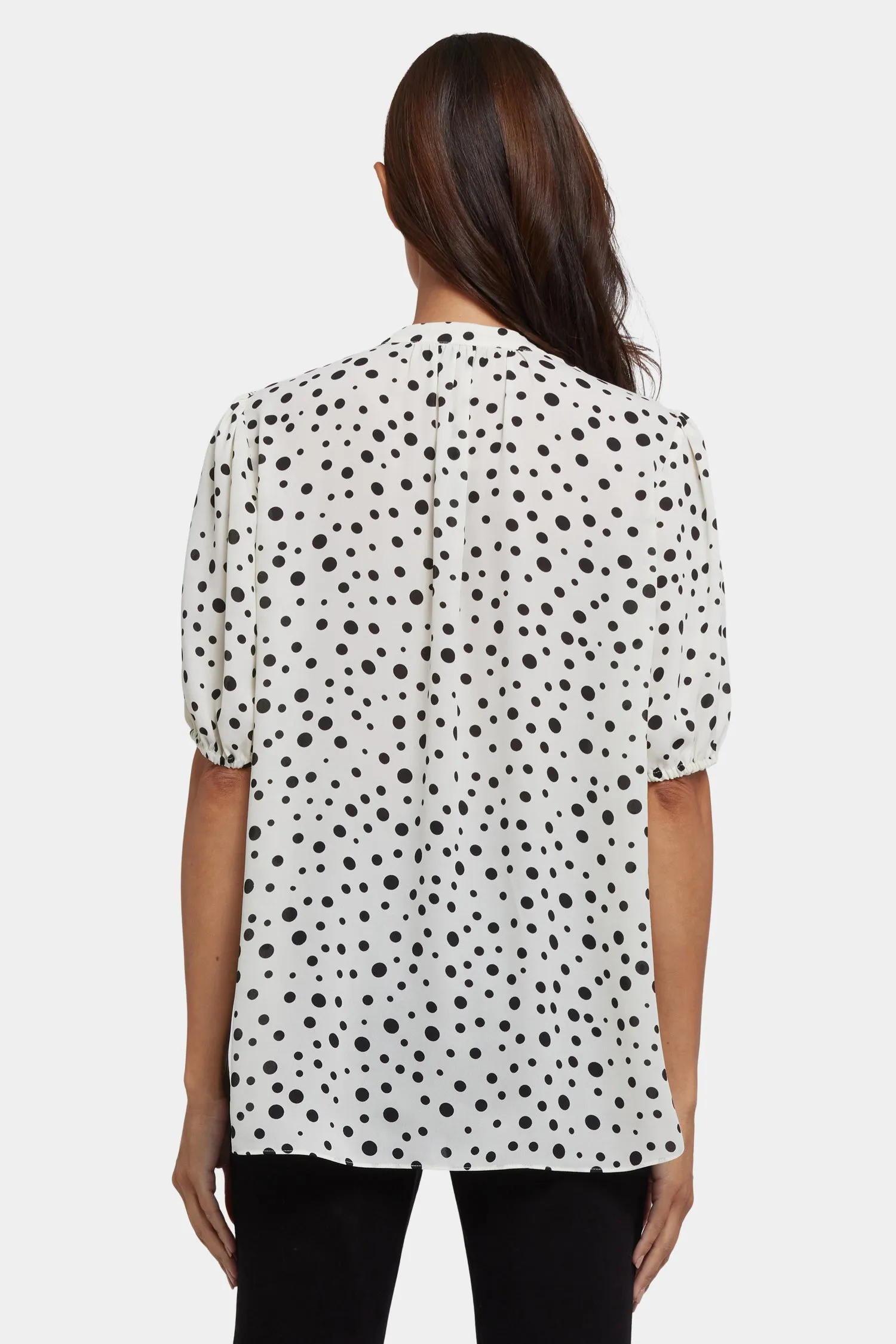 Short Puff Sleeved Popover Top - Josephine Dots sold by NYDJ product image thumbnail 2