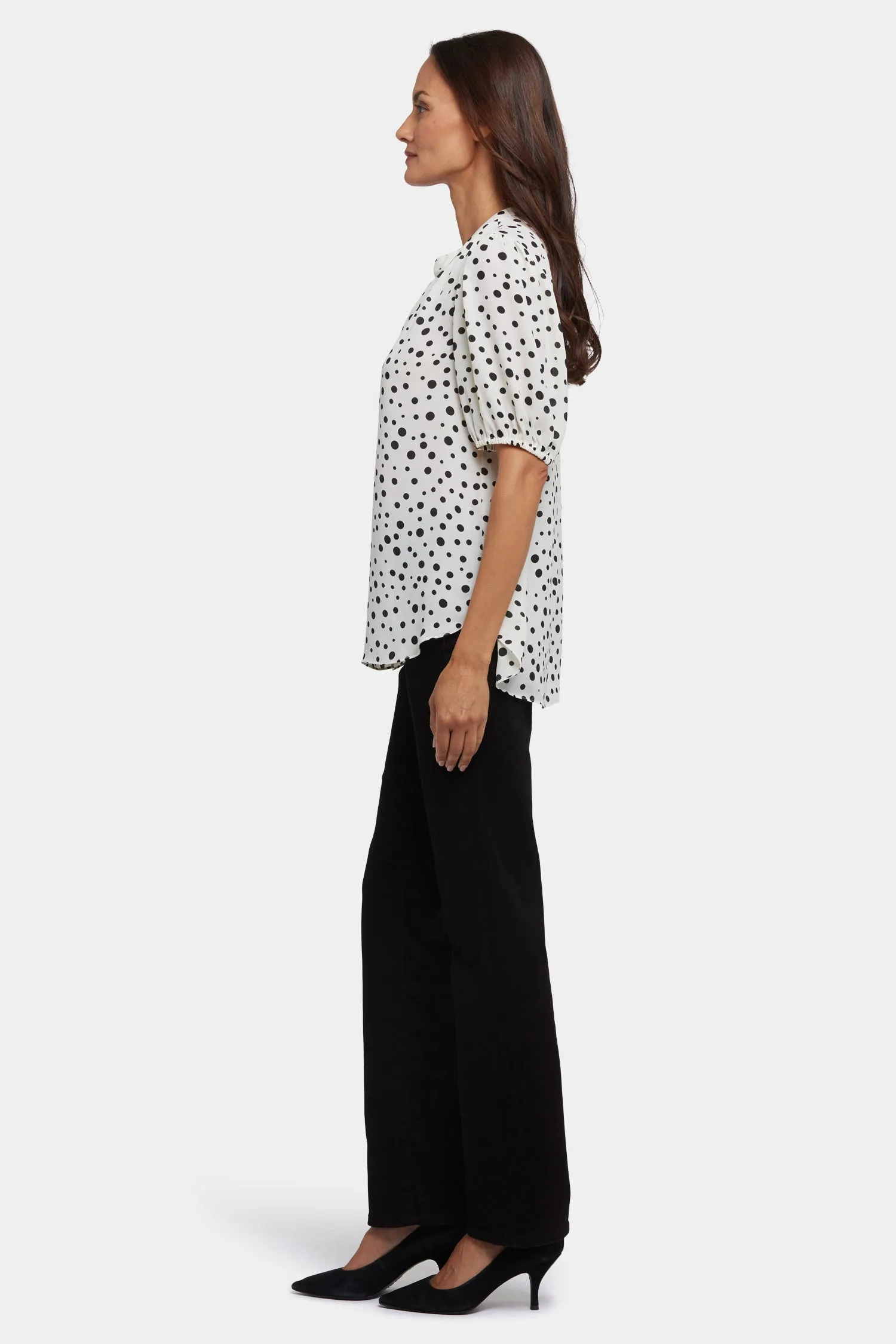 Short Puff Sleeved Popover Top - Josephine Dots sold by NYDJ product image thumbnail 3