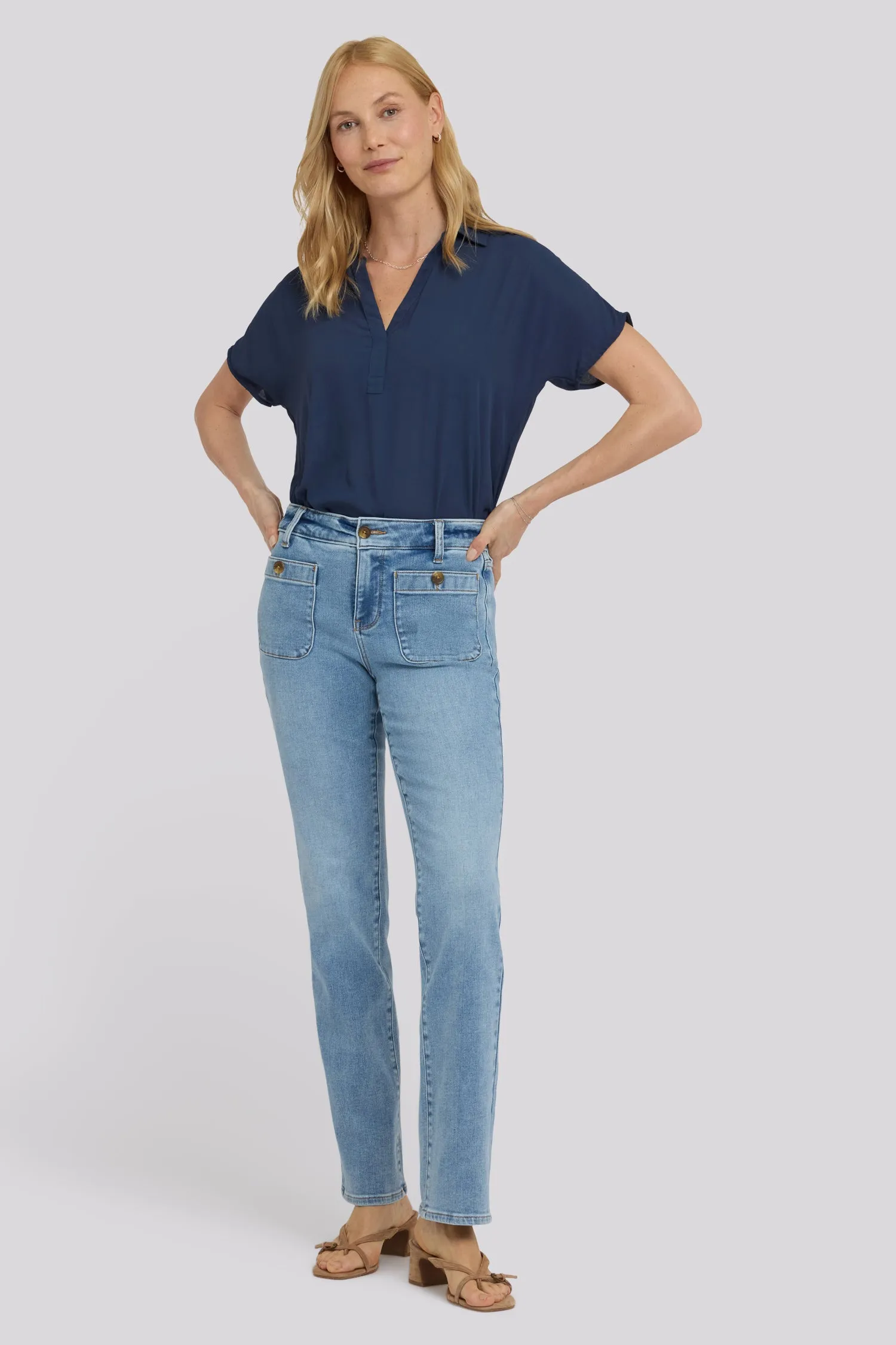 Marilyn Straight Jeans - Mist Springs sold by NYDJ