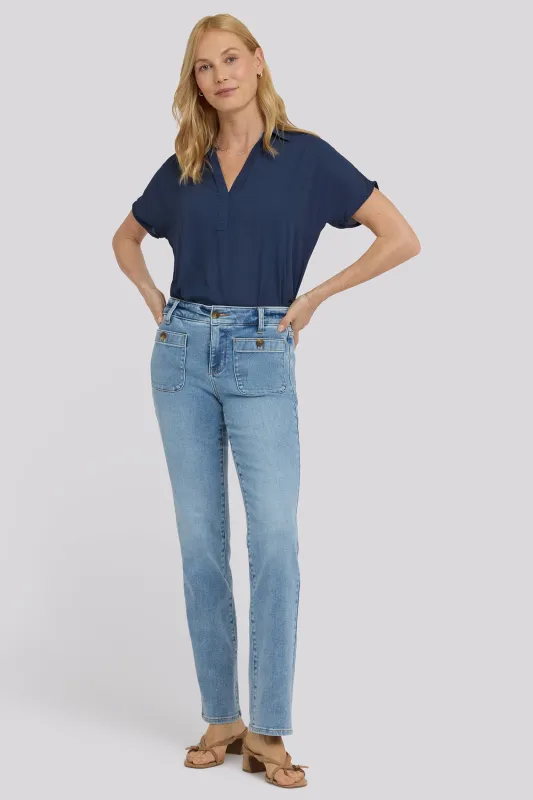Marilyn Straight Jeans In Tall - Mist Springs sold by NYDJ