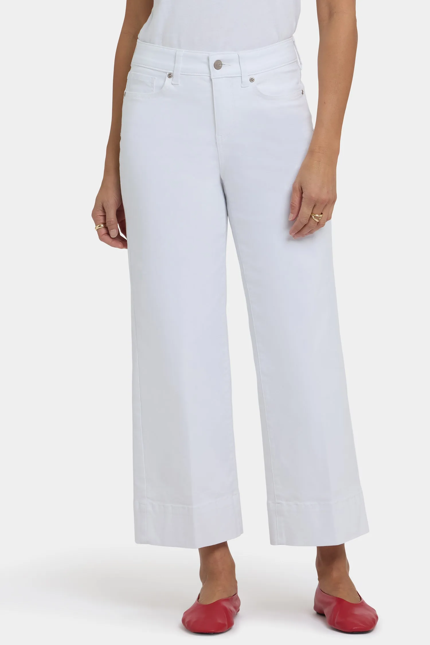 Teresa Wide Leg Ankle Jeans In Petite - Optic White sold by NYDJ product image thumbnail 4