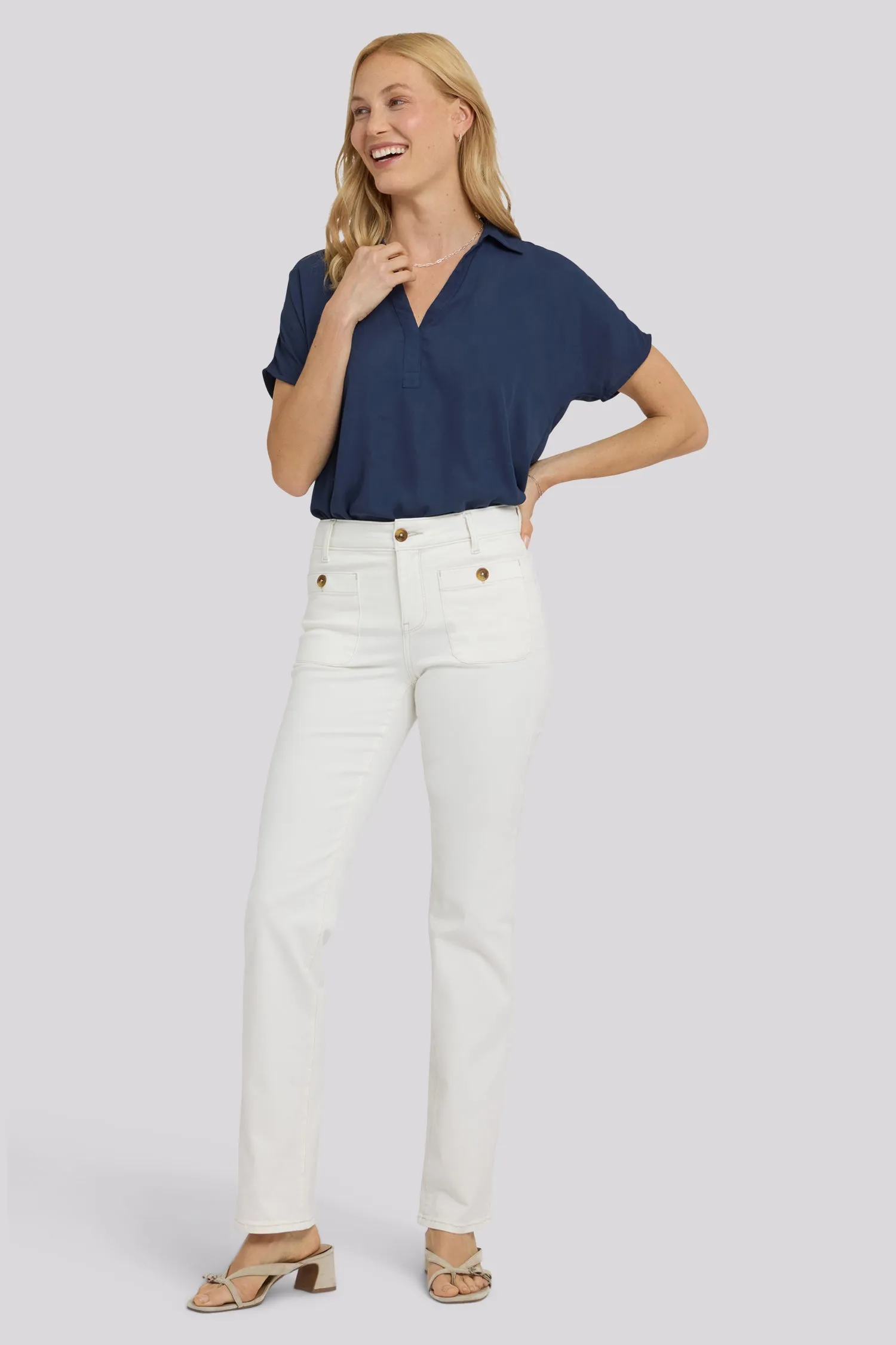 Marilyn Straight Jeans - Vintage White sold by NYDJ