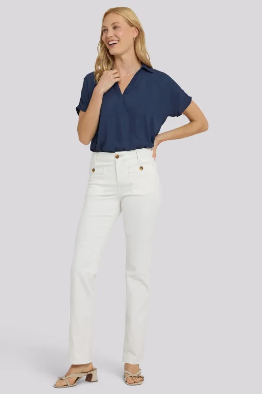 Marilyn Straight Jeans In Petite - Vintage White sold by NYDJ