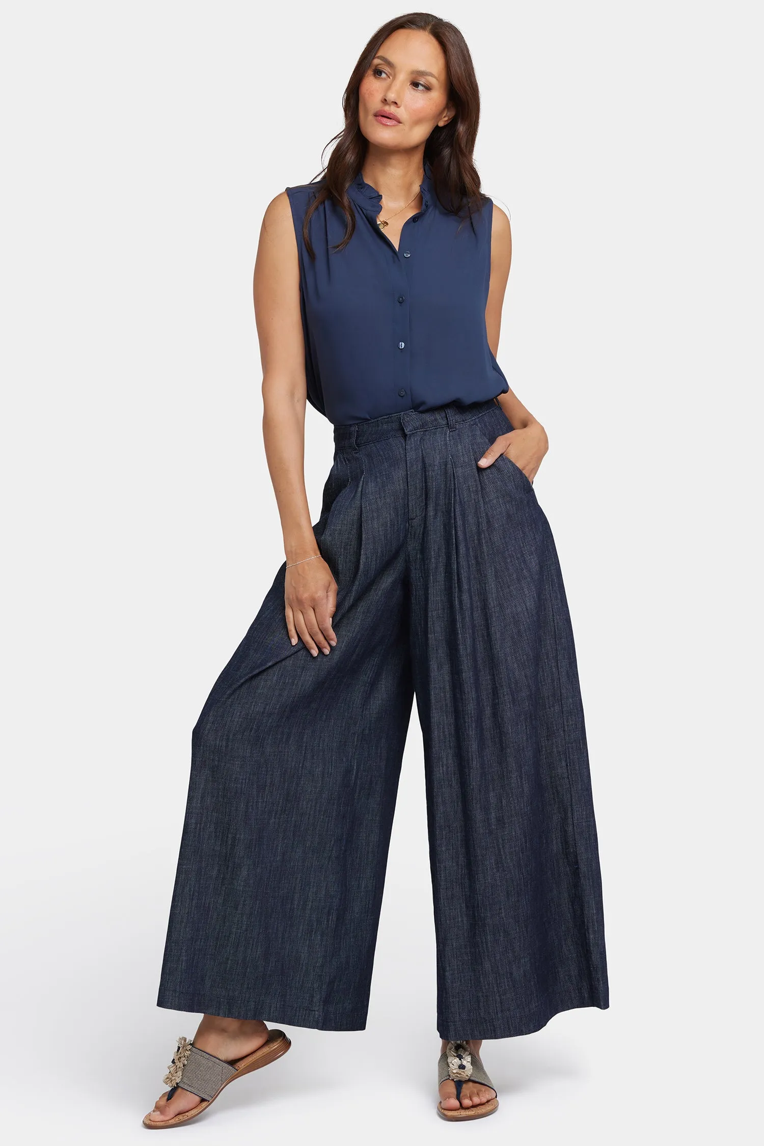 Giselle Wide Leg Ankle Trouser Pants - Dark Indigo sold by NYDJ product image thumbnail 2