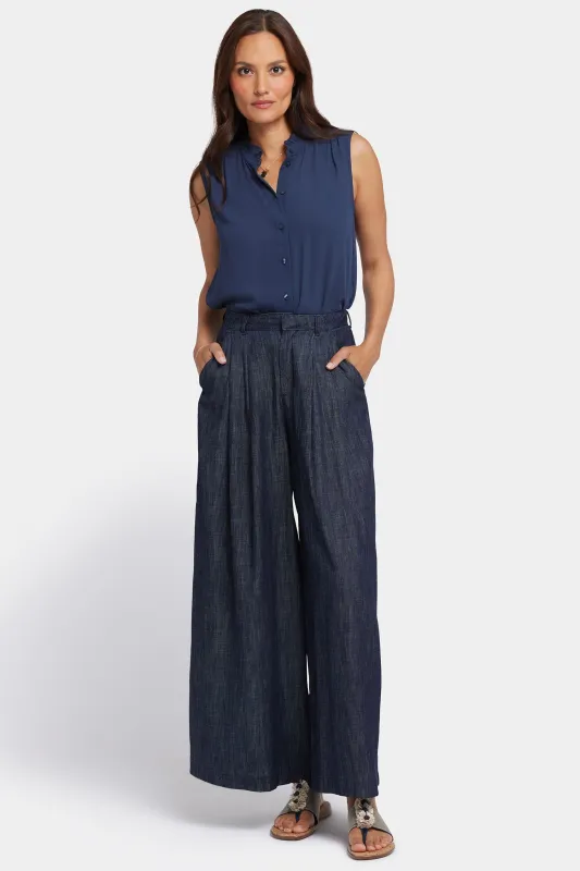 Giselle Wide Leg Ankle Trouser Pants - Dark Indigo made by NYDJ