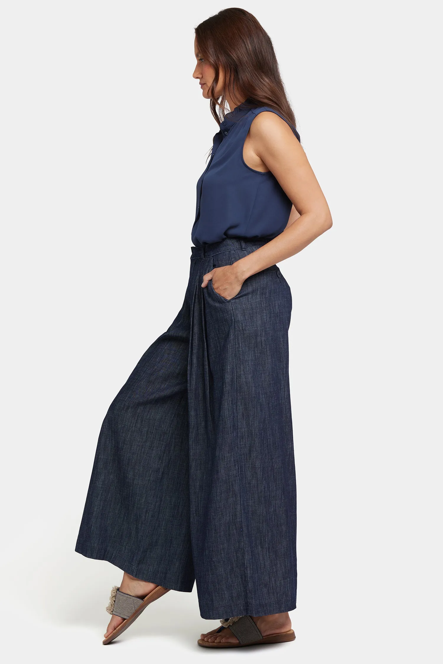 Giselle Wide Leg Ankle Trouser Pants - Dark Indigo sold by NYDJ product image thumbnail 5