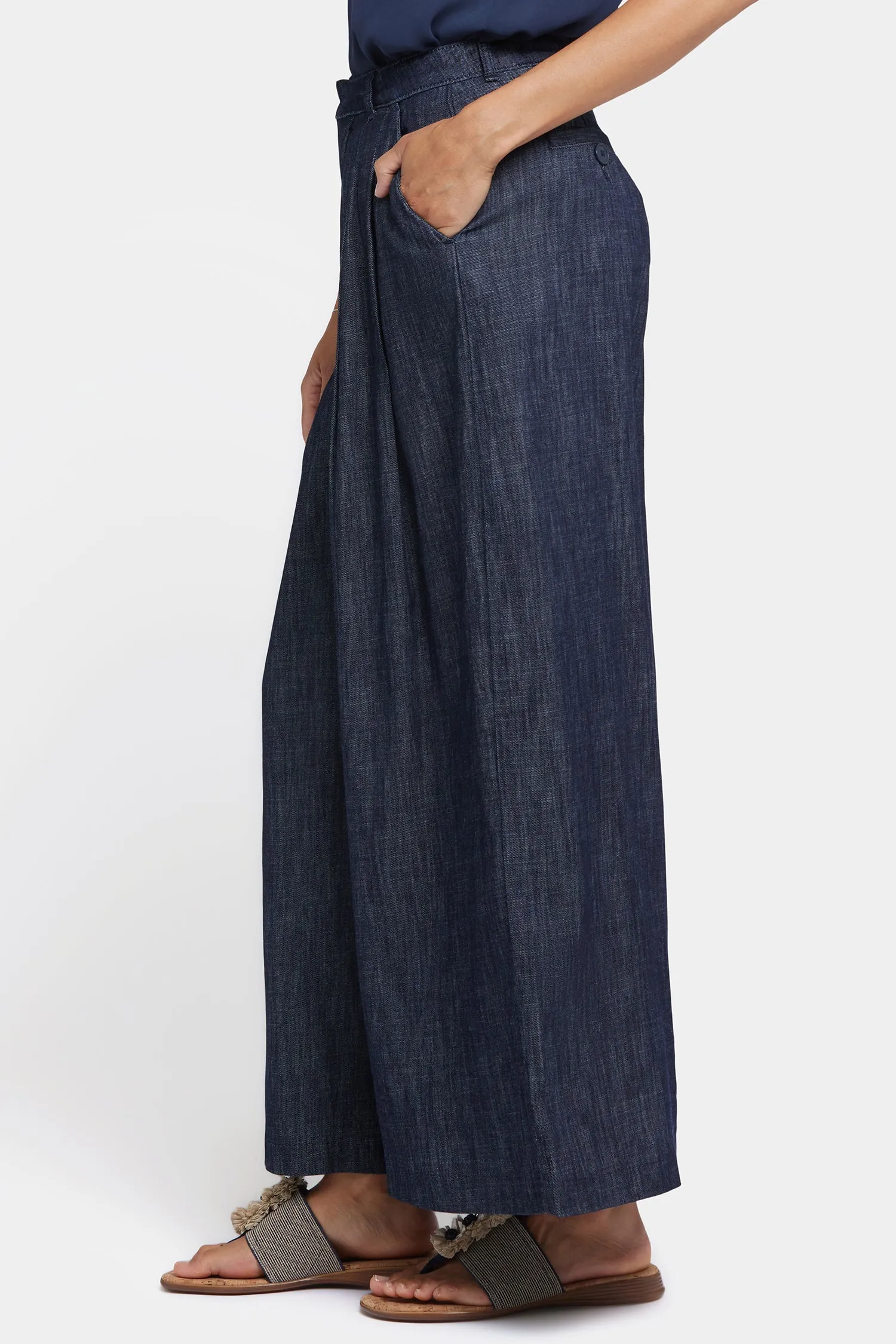 Giselle Wide Leg Ankle Trouser Pants - Dark Indigo sold by NYDJ product image thumbnail 4