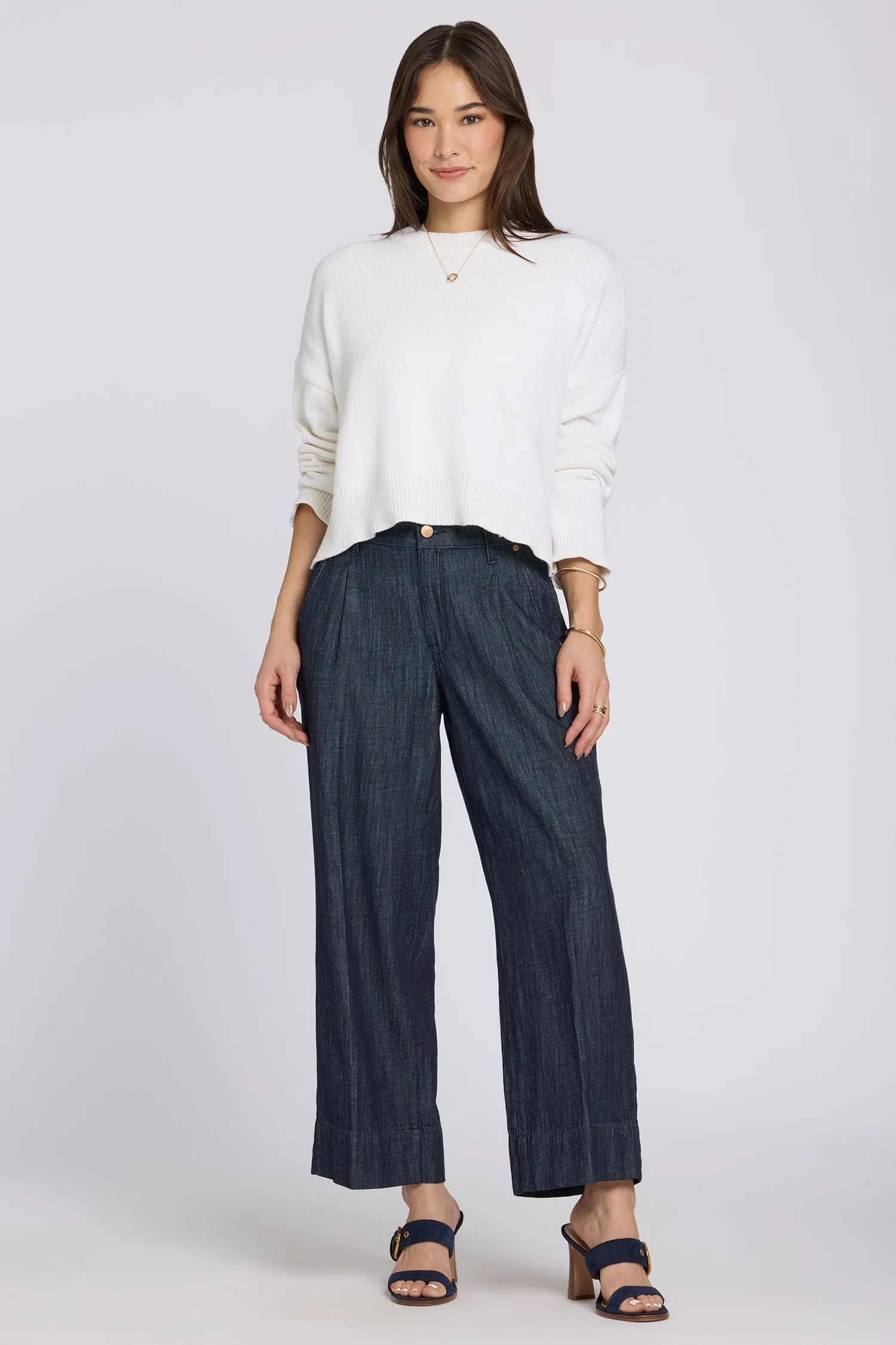 Teresa Wide Leg Ankle Jeans - Dark Indigo sold by NYDJ
