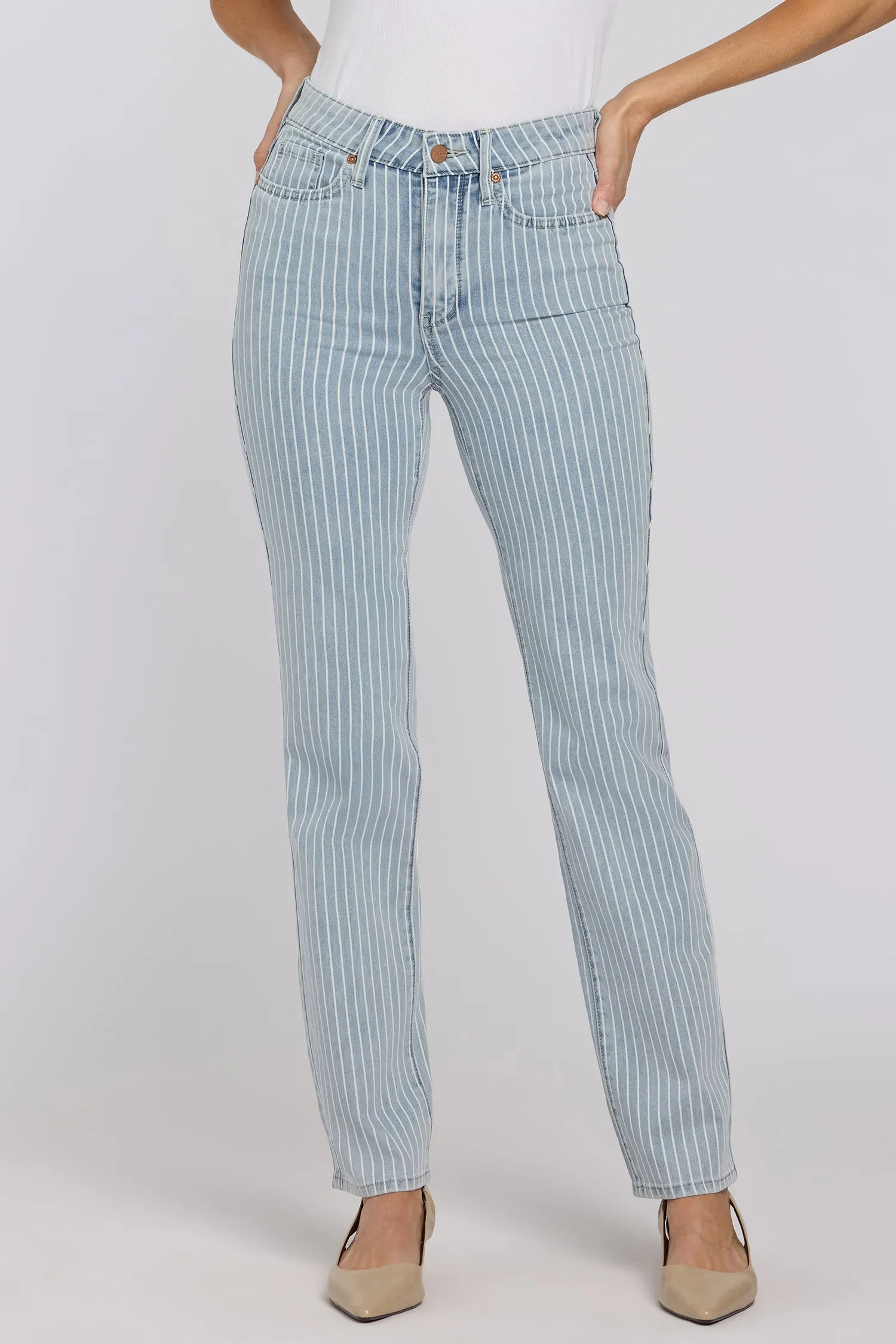 Marilyn Straight Jeans In Petite - Azure Stripe sold by NYDJ product image thumbnail 4