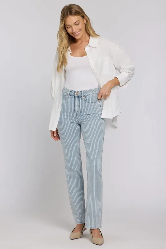Marilyn Straight Jeans In Petite - Azure Stripe made by NYDJ