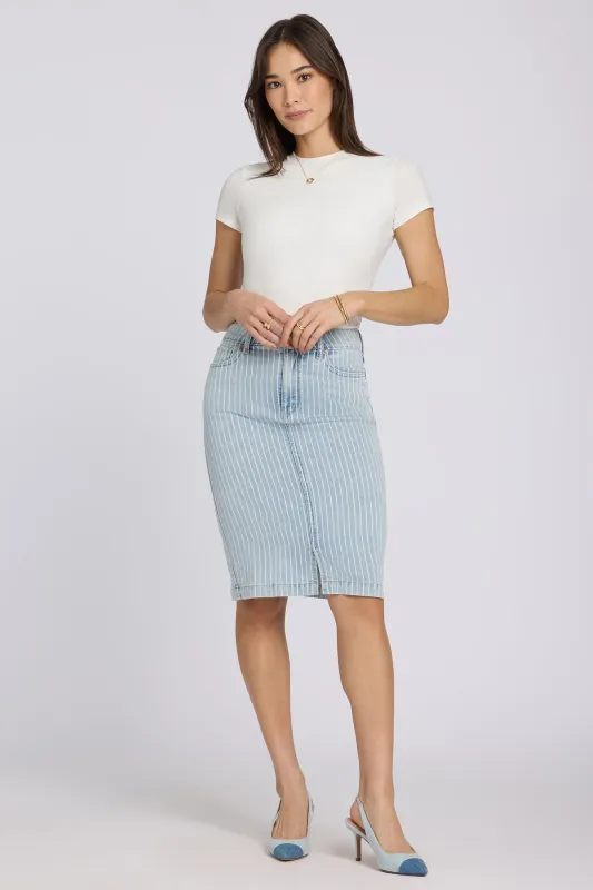 High Rise Denim Skirt - Azure Stripe sold by NYDJ